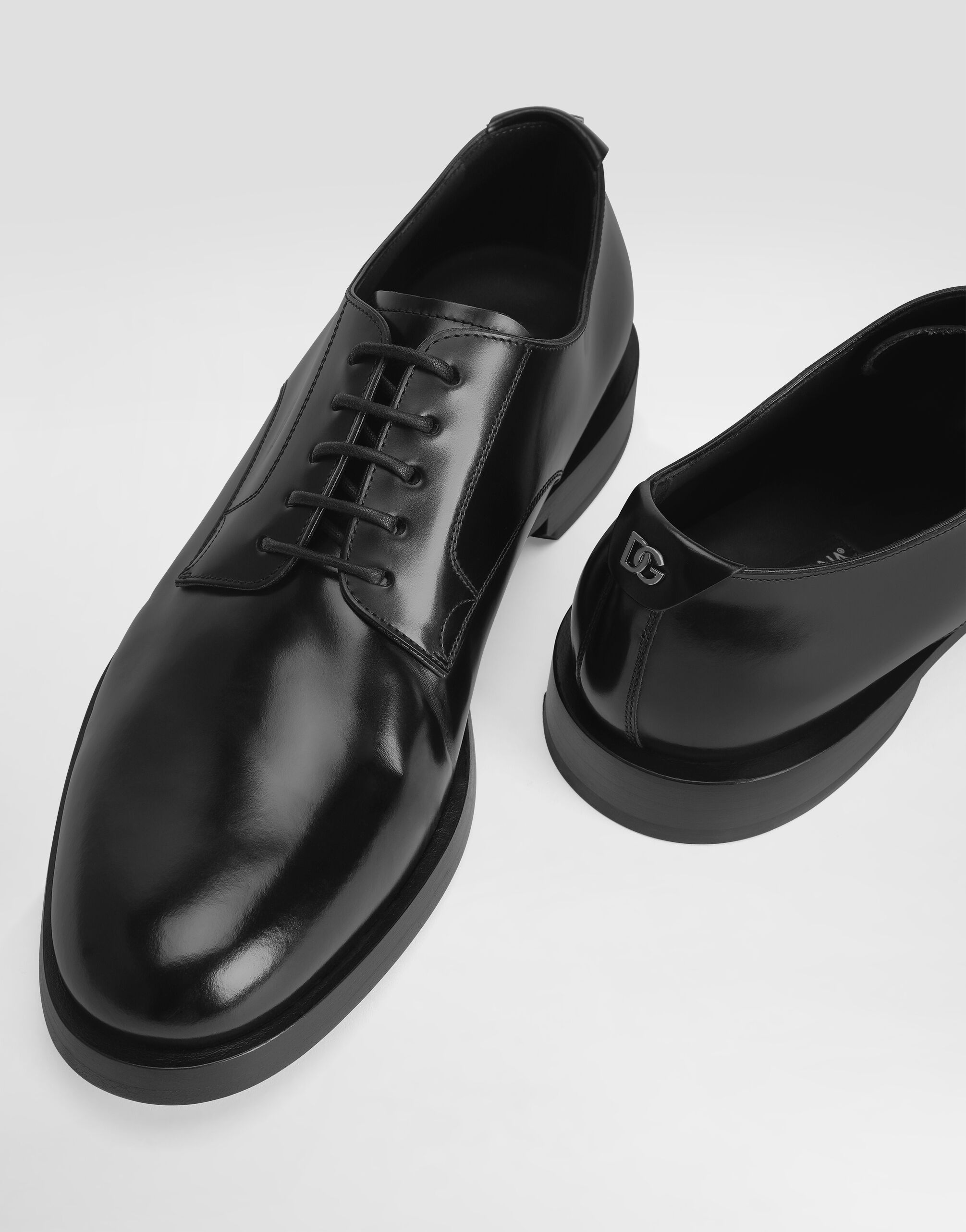 Brushed calfskin derby shoes in Black for Men | Dolce&Gabbana® US