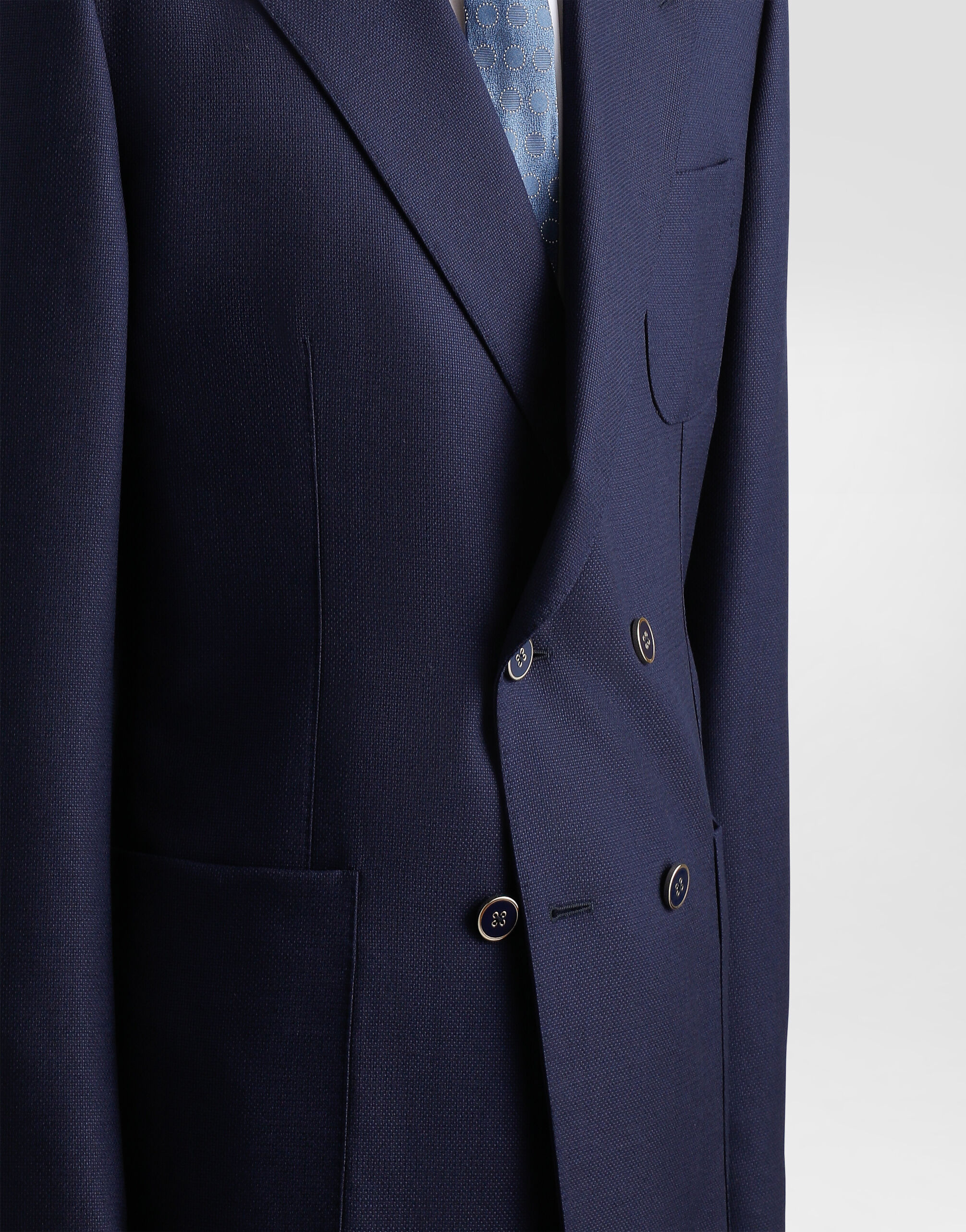 Double-breasted wool jacket in Blue for Men | Dolce&Gabbana® US