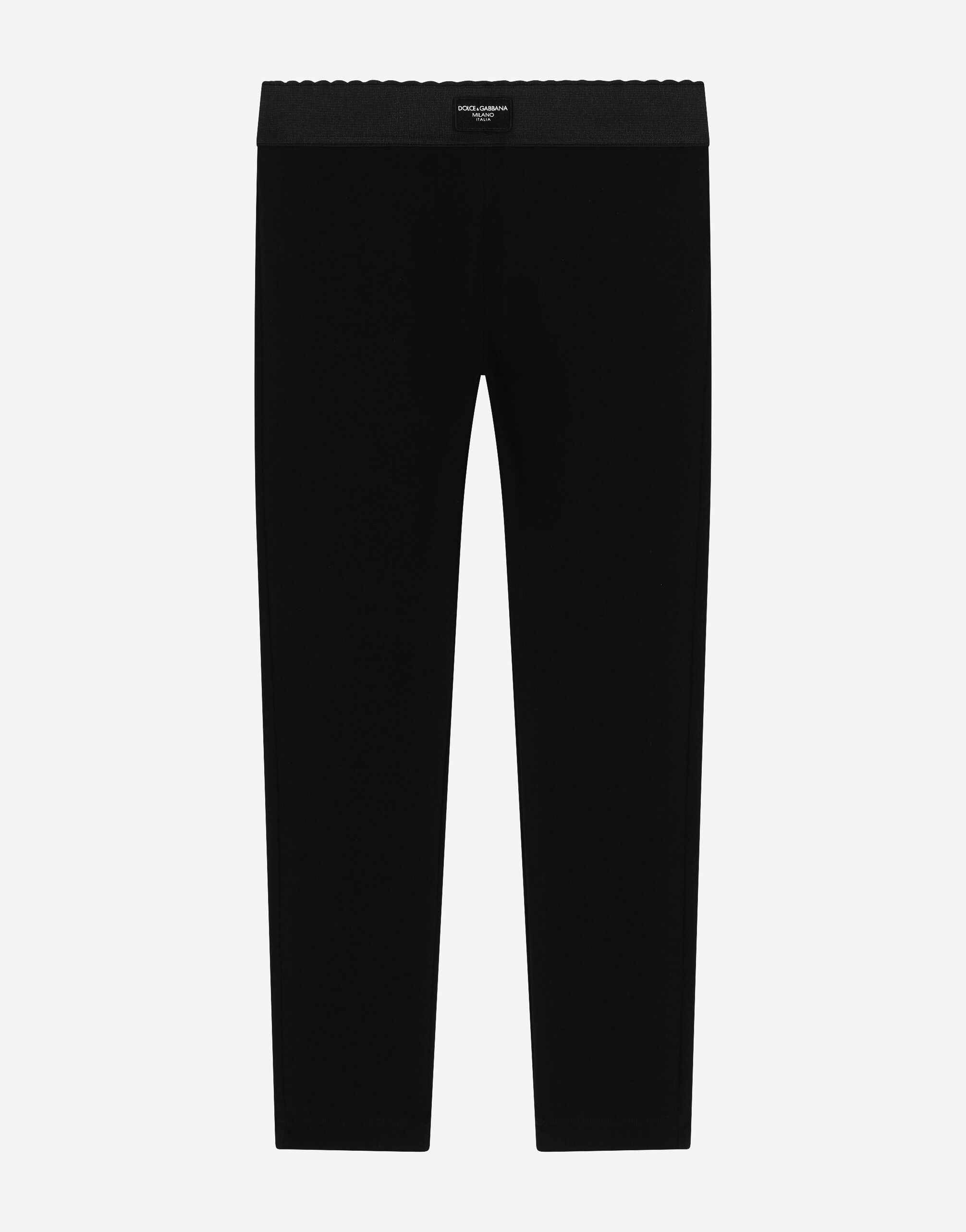 Dolce & Gabbana Jersey leggings with logo tag Imprima L54I94HS5Q4
