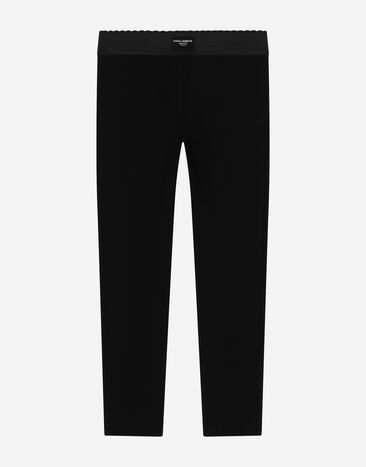 Dolce & Gabbana Jersey leggings with logo tag Negro L5JP3JG7M7J