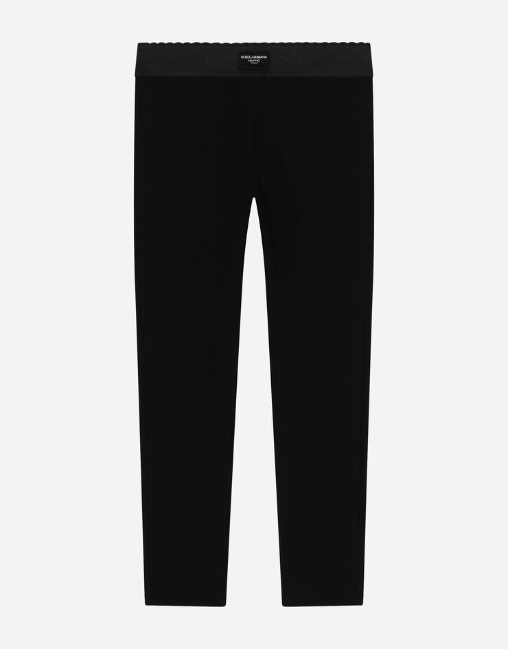 Dolce & Gabbana Leggings aus Jersey mit Logoplakette Schwarz L5JP3JG7M7J