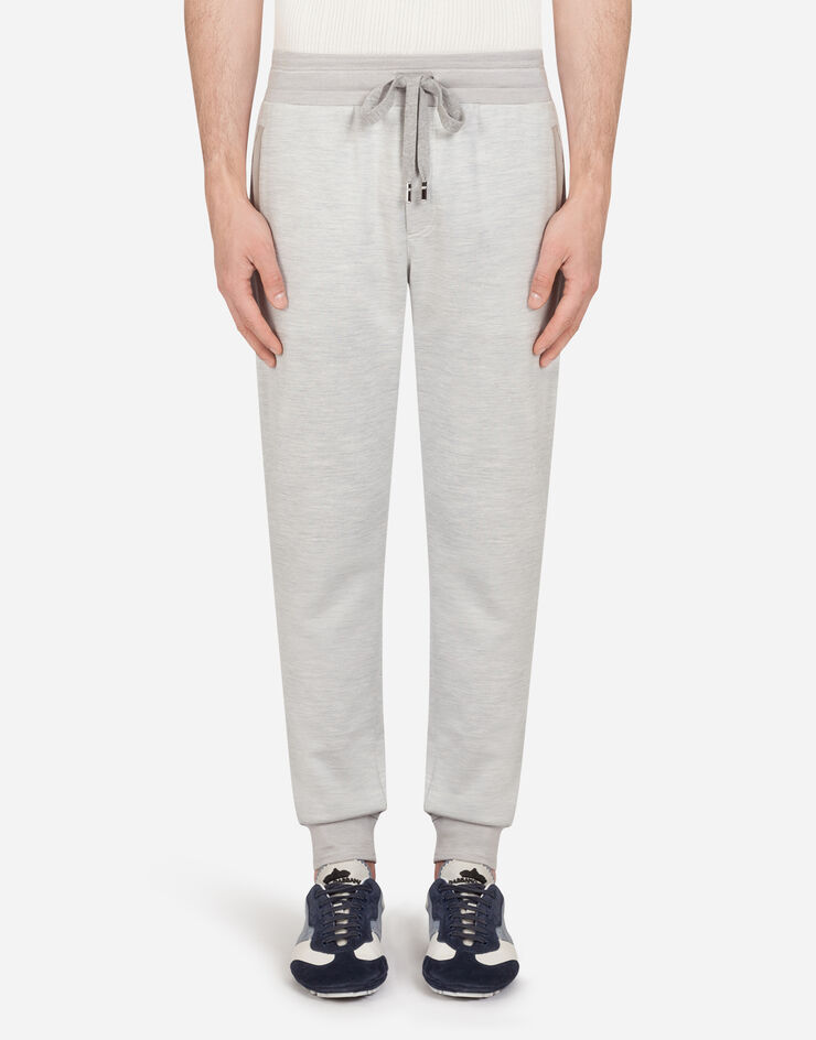 Dolce & Gabbana Cotton and silk jogging pants with embroidery 그레이 GW3GAZHU7EP