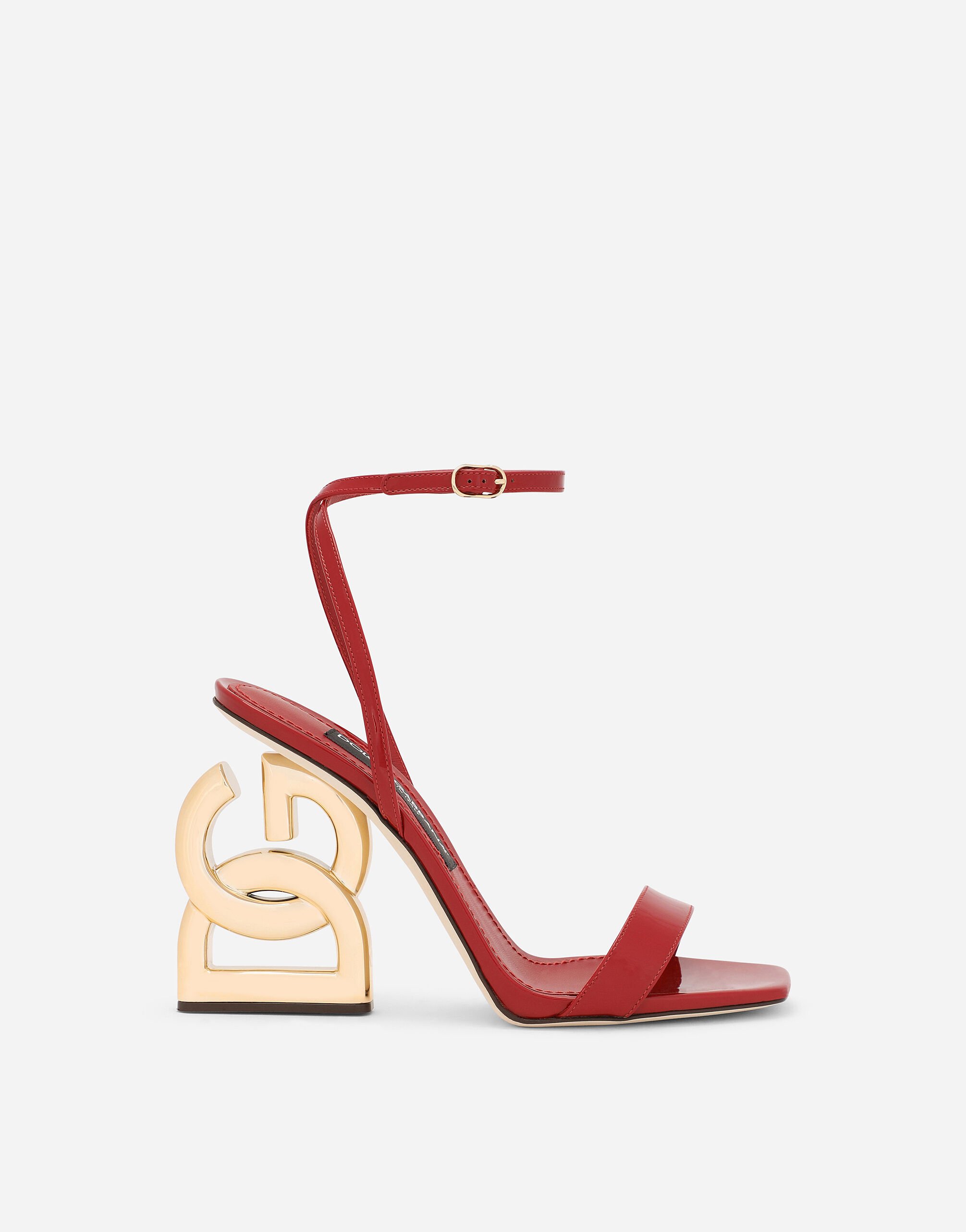 Dolce & Gabbana Patent leather sandals with 3.5 heel Print CR1751AV885