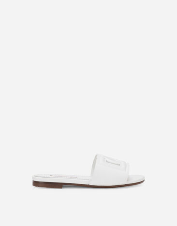 Dolce & Gabbana Leather DG Millennials sliders White D11032A1735