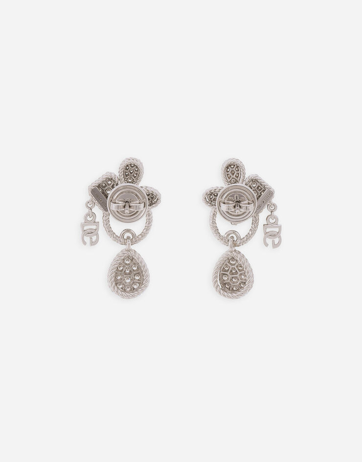 Dolce & Gabbana Easy Diamond earrings in white gold 18kt and diamonds pavé White WEQD2GWPAVE