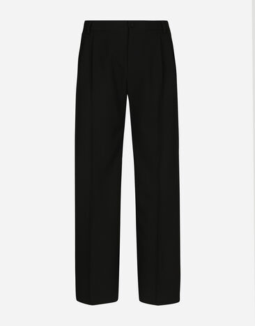 Dolce & Gabbana Tailored wool pants with darts Black GV0DHTFU27J