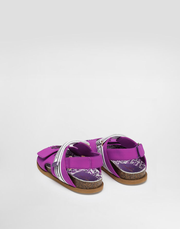 Dolce & Gabbana Majolica-print sandal with thermo-rhinestones Multicolor D11331AA975