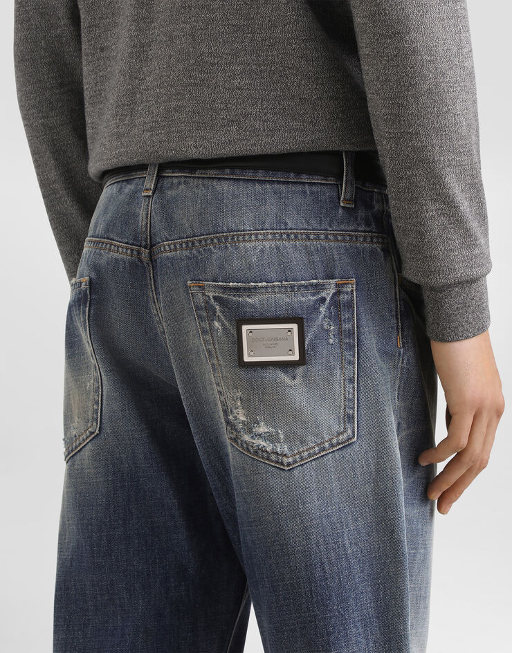 Dolce & Gabbana Loose cotton denim jeans Multicolor GYJDADG8NX2