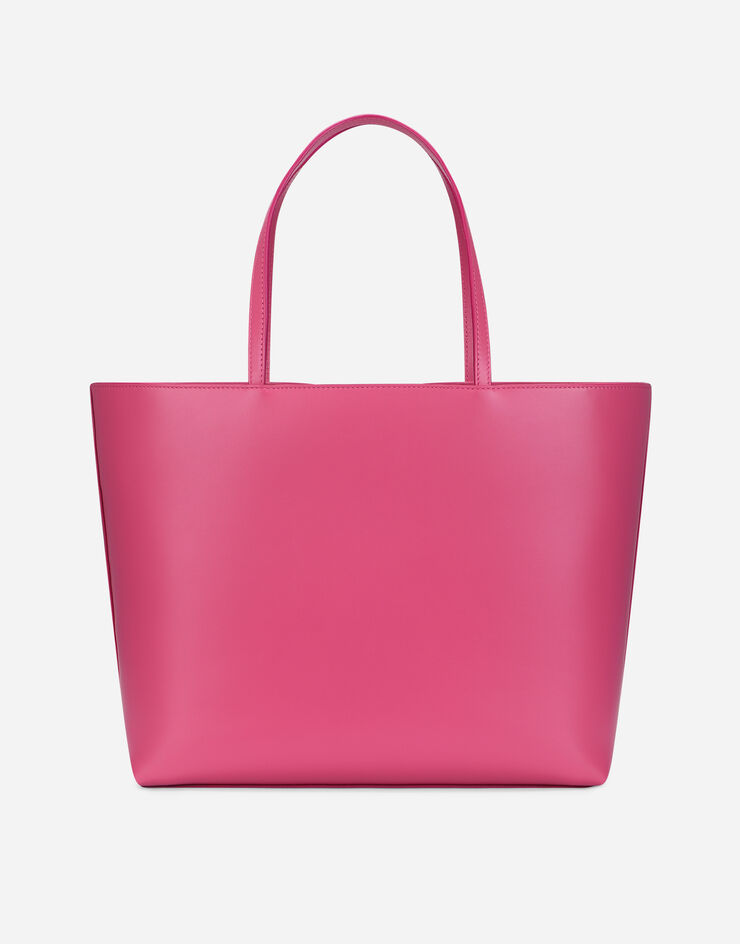 Dolce & Gabbana حقيبة تسوق متوسطة DG Logo Bag من جلد عجل أرجواني BB7338AW576