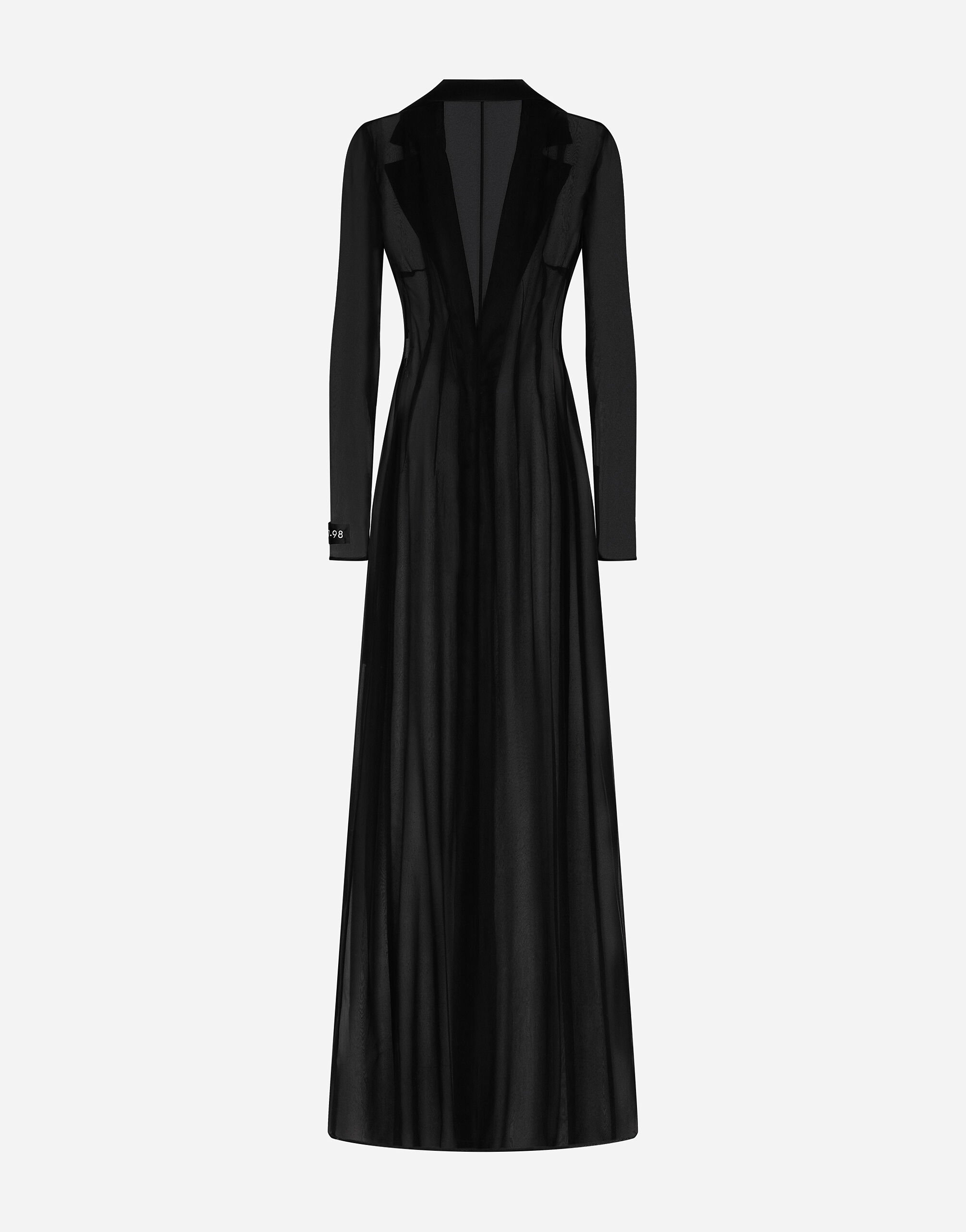 Silk chiffon duster coat in Black for Women Dolce Gabbana