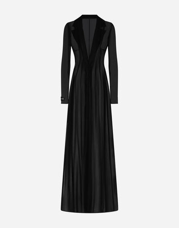 Dolce&Gabbana Silk chiffon duster coat Black F0W0WTFUAA1