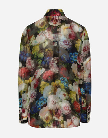 Dolce & Gabbana Chiffon shirt with nocturnal flower print Print F5R08TIS1SR