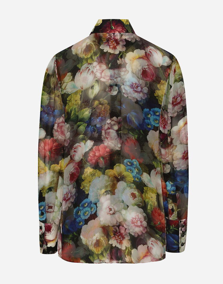 Dolce & Gabbana Bluse aus Chiffon Nachtblumen-Print Print F5R08TIS1SR