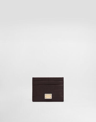 Dolce & Gabbana Iguana-print leather card holder Bordeaux BI0330A1095