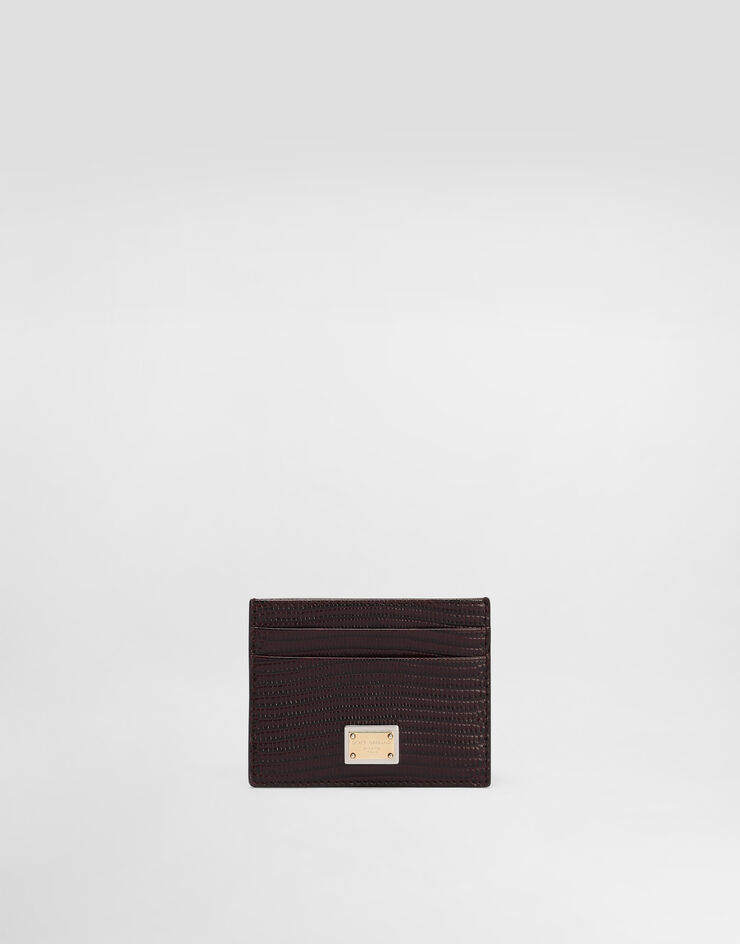 Dolce & Gabbana Iguana-print leather card holder Bordeaux BI0330A1095