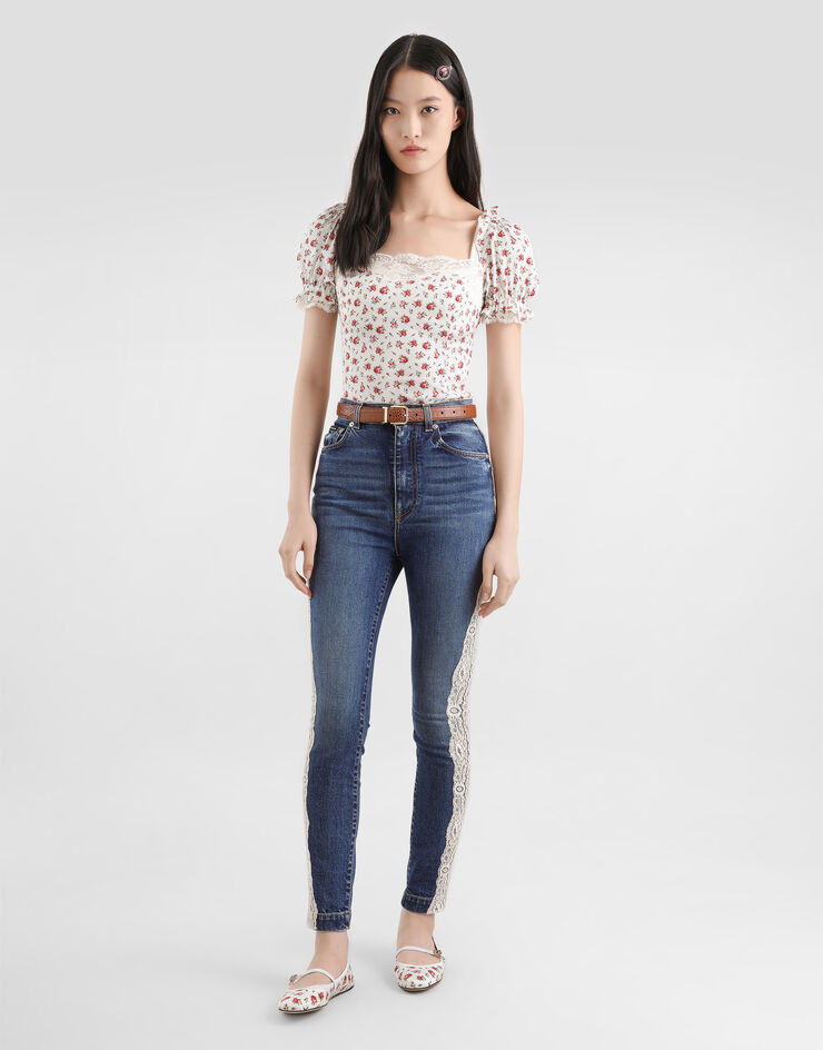 Dolce & Gabbana 上衣 真丝缎 玫瑰小花印花 Multicolor F7BK1TFSA79