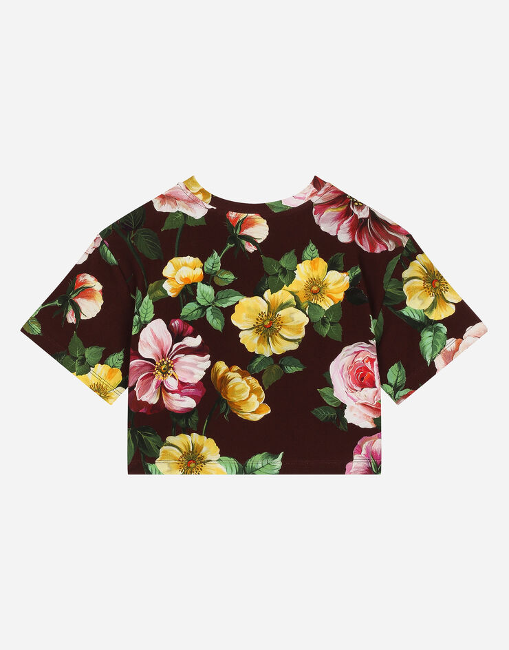Dolce & Gabbana Camellia-print interlock T-shirt 版画 L5JTNDFSG8O