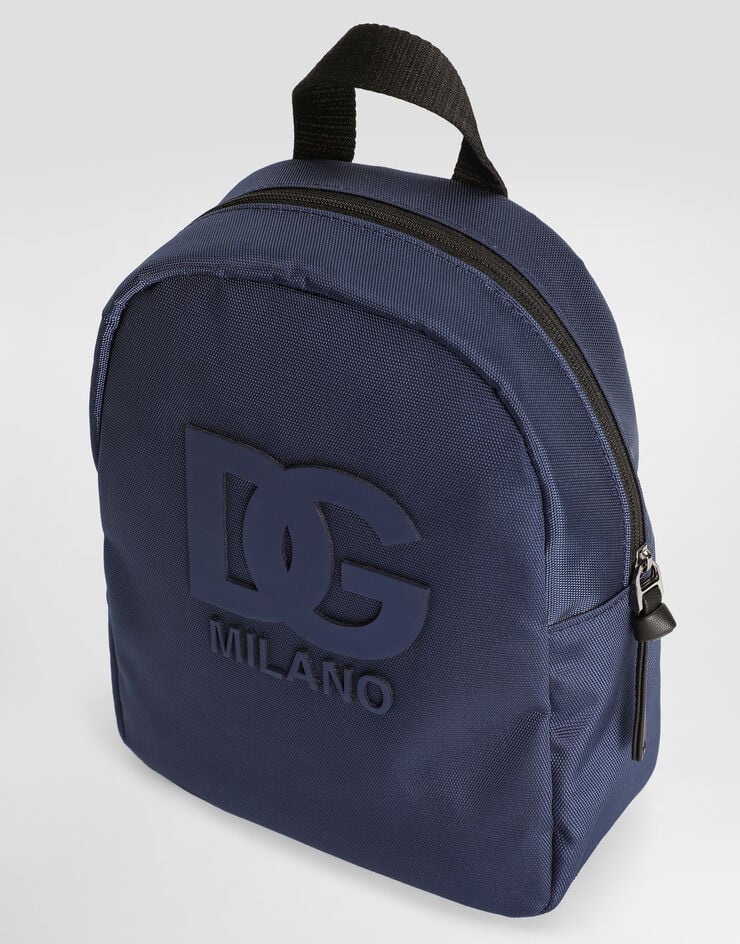 Dolce & Gabbana Nylon backpack with DG rubber patch Azure EM0141AU927