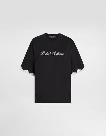 Dolce & Gabbana 刺绣平纹针织 T 恤 黑 F8V62ZGDDB8