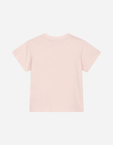 Dolce & Gabbana Jersey T-shirt with Dolce&Gabbana logo Rosa L2JTITG7MKA