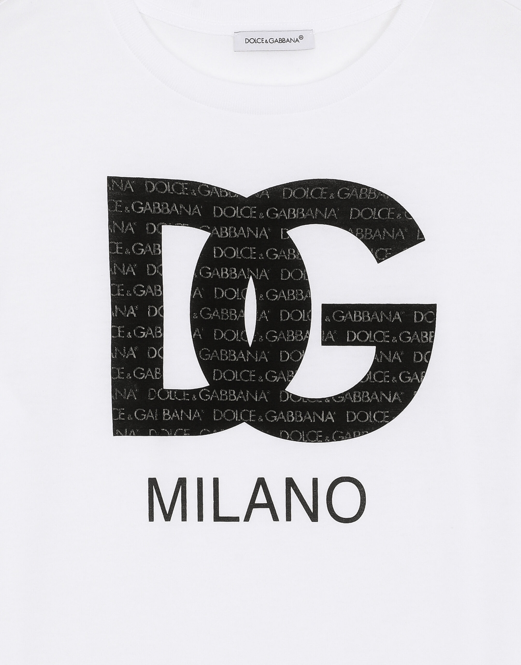 Jersey T-shirt with DG logo print in Blanco for Boys