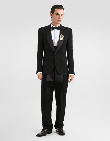 Dolce & Gabbana Pantalon en gabardine de laine Black GP17FTFU21E