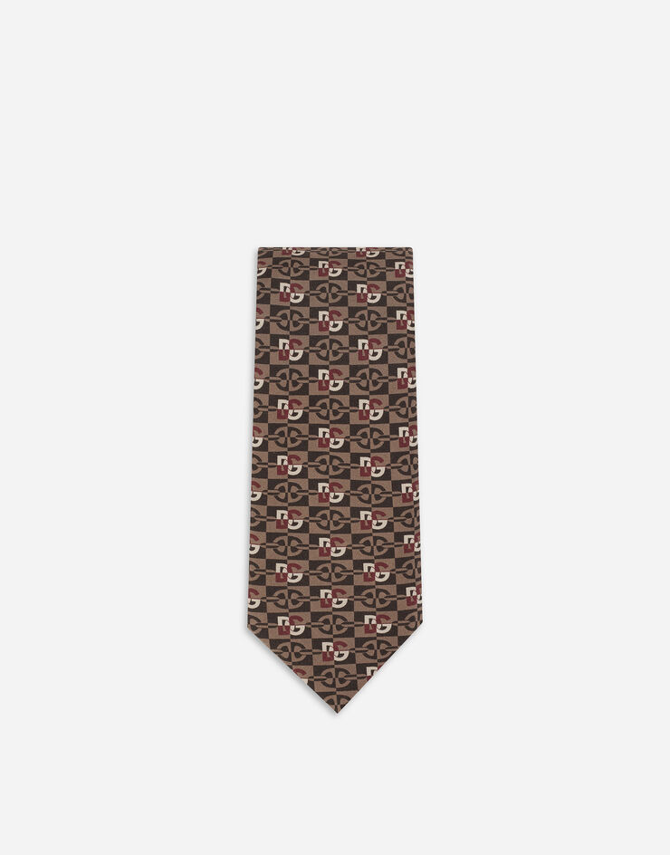 Dolce & Gabbana Cravatta in seta jacquard microdisegni logo DG Stampa GT147EG0WSP