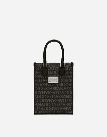Dolce & Gabbana حقيبة جاكار صغيرة مطلية بيج BM3025AN232