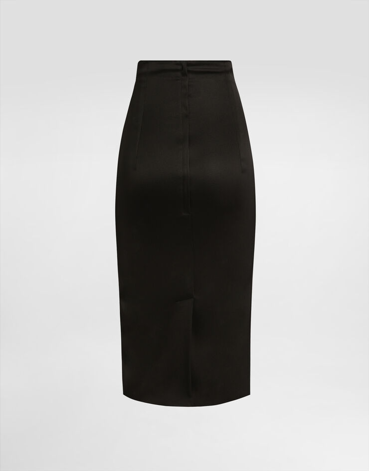 Dolce & Gabbana Technical ottoman calf-length pencil skirt Black F4C4KTFUUC8