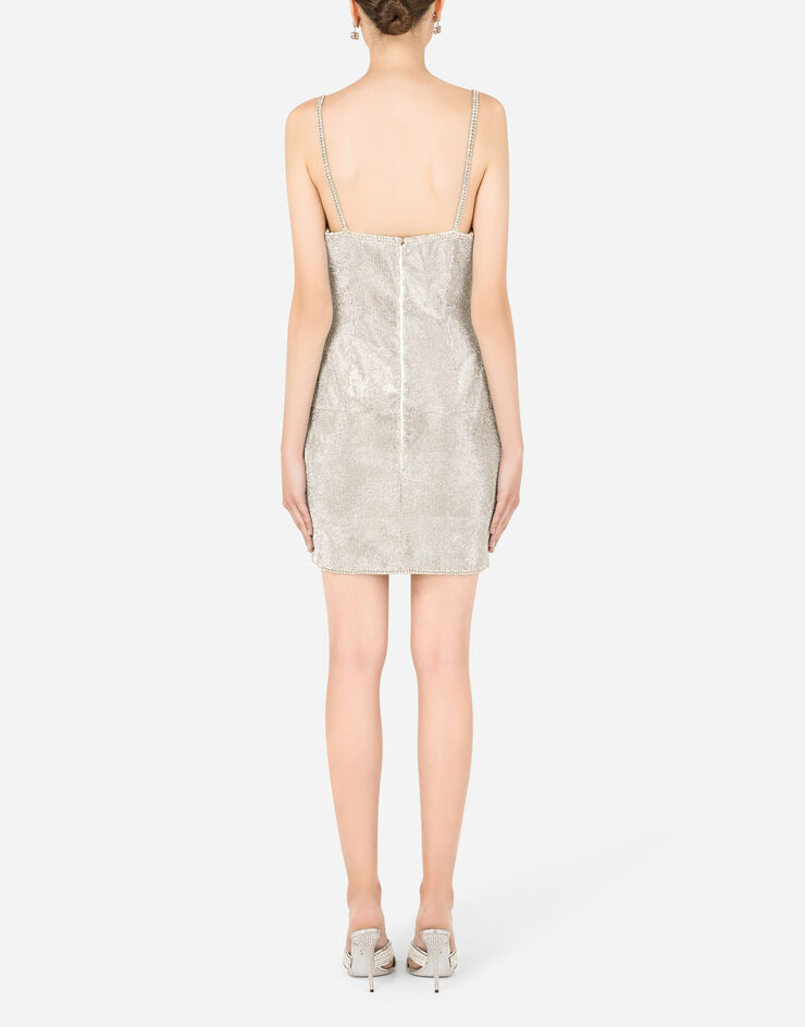 Dolce & Gabbana Short crystal mesh dress Multicolor F6ZN0ZGDAJ3