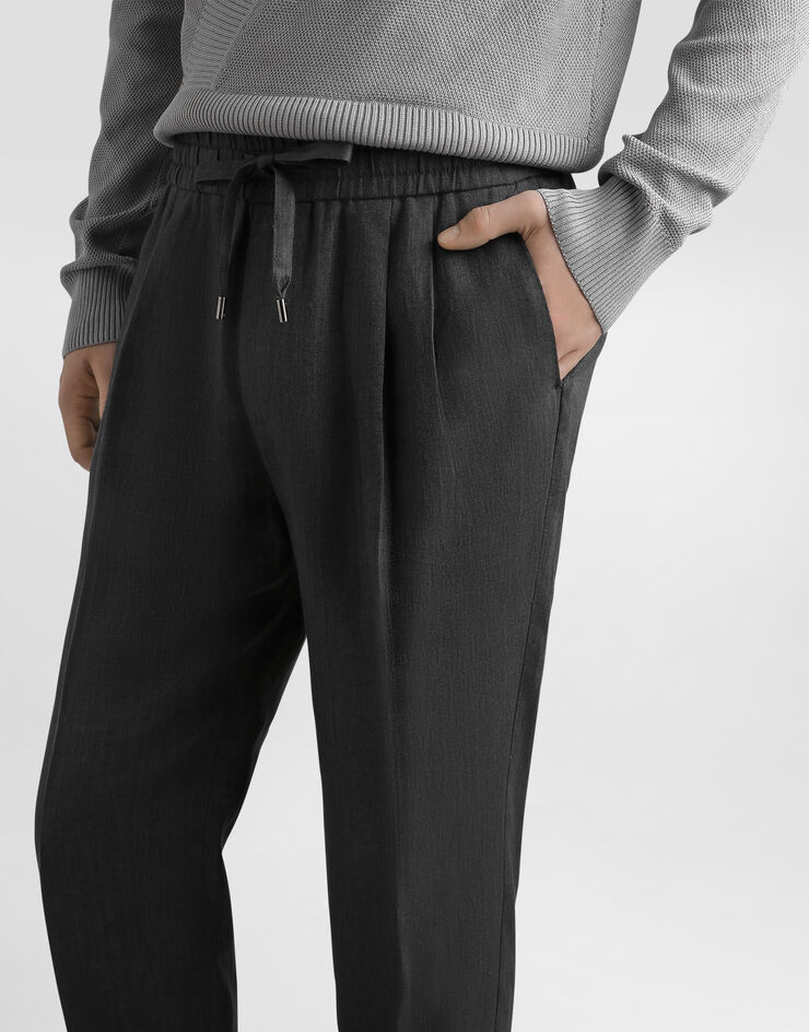 Dolce & Gabbana リネンキャンバス ジョギングパンツ グレー GP12QZFU4MF