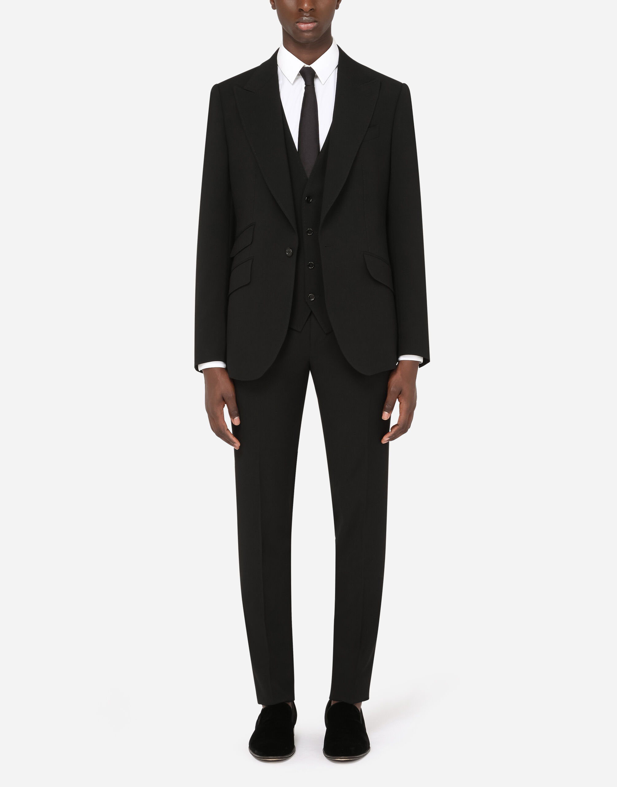 Wool Sicilia fit suit in BLACK for Men Dolce Gabbana