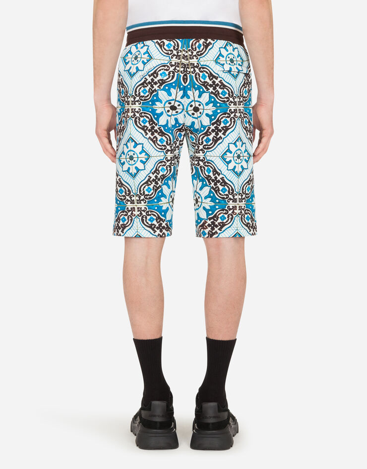 Dolce & Gabbana Cotton bermuda jogging shorts with maiolica print MAIOLICA PRINT GYYWATHS7B3