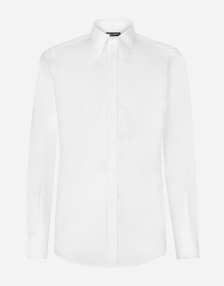 Dolce&Gabbana Cotton Martini-fit shirt Blanc G5JL8TGG865