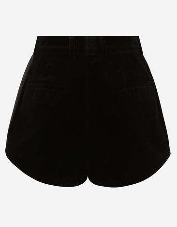 Dolce & Gabbana Culotte de smoking en velours Noir FTC8HTFUVG7