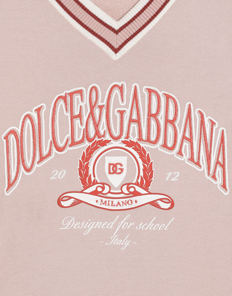Dolce & Gabbana Fleece and tartan dress with Dolce&Gabbana print Multicolor L5JDAKG7PHB