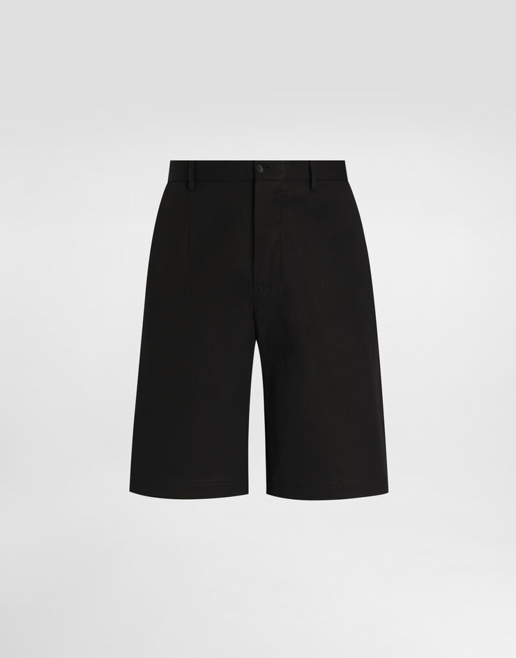 Dolce & Gabbana Bermuda jogging jersey con ricamo Nero GVF8AZHU7H9