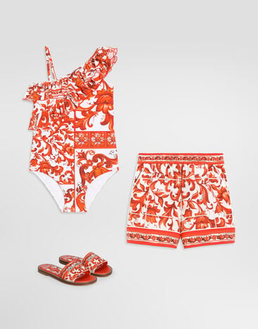 Dolce & Gabbana Majolica-print one-piece swimsuit Multicolor L5J880ON0GU