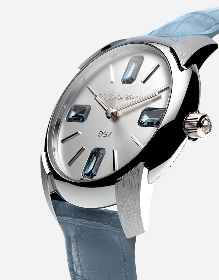 Dolce & Gabbana Reloj con correa de caimán Azul Claro WWRE2SXSD5A