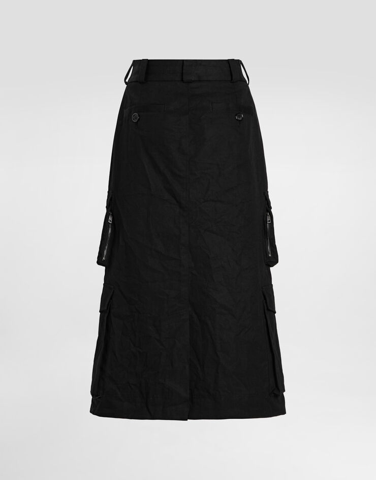 Dolce & Gabbana Cotton cargo skirt Black F4DAQTFU62W
