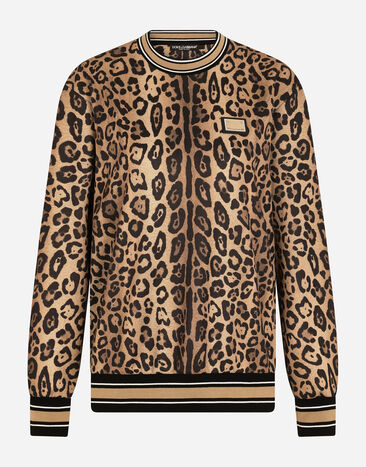 Dolce & Gabbana Leopard-print jersey sweatshirt Multicolor I9ABRWG7BPV
