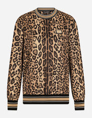 Dolce & Gabbana Leopard-print jersey sweatshirt White F8U68ZG7G9A