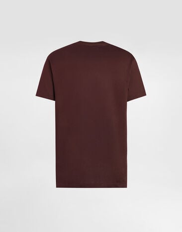 Dolce & Gabbana Camiseta de algodón con parche bordado Dolce & Gabbana Camiseta de algodón con parche bordado Purple G8RN8ZG7P0C
