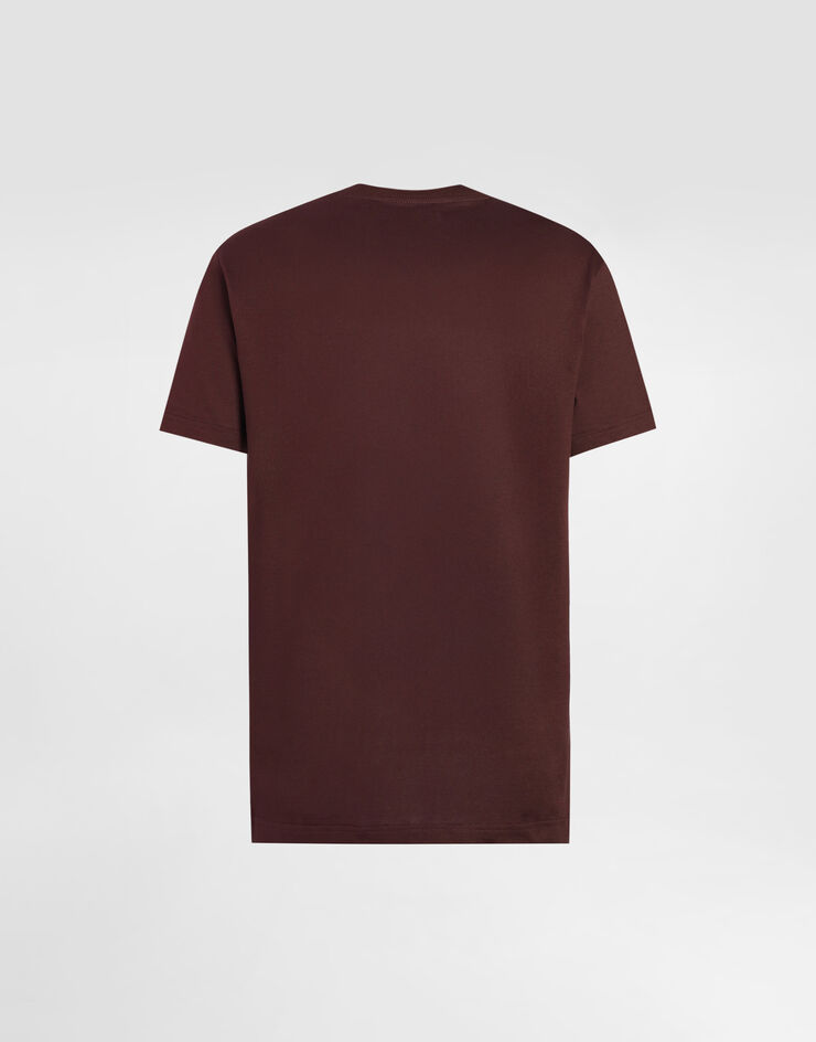 Dolce & Gabbana Camiseta de algodón con parche bordado Dolce & Gabbana Camiseta de algodón con parche bordado Purple G8RN8ZG7P0C