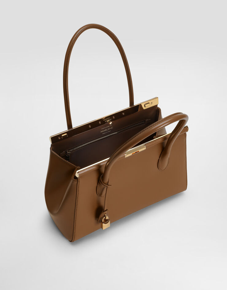 Dolce & Gabbana Borsa everyday Marlene in pelle di vitello palmellata Marrone BB7734A3G19