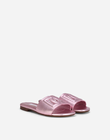 Dolce & Gabbana Calfskin DG millennials sliders Pink D11032A5439