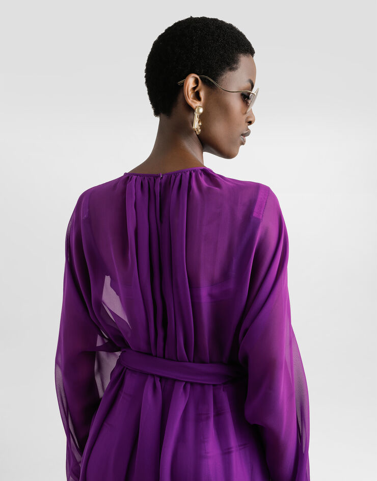Dolce & Gabbana Long chiffon caftan Purple F6JFUTFU1AT