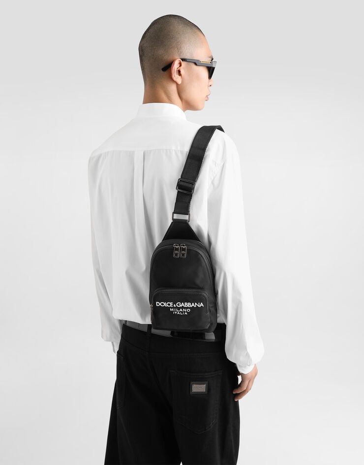 Dolce & Gabbana Mochila con bandolera de nailon Negro BM2295AG182