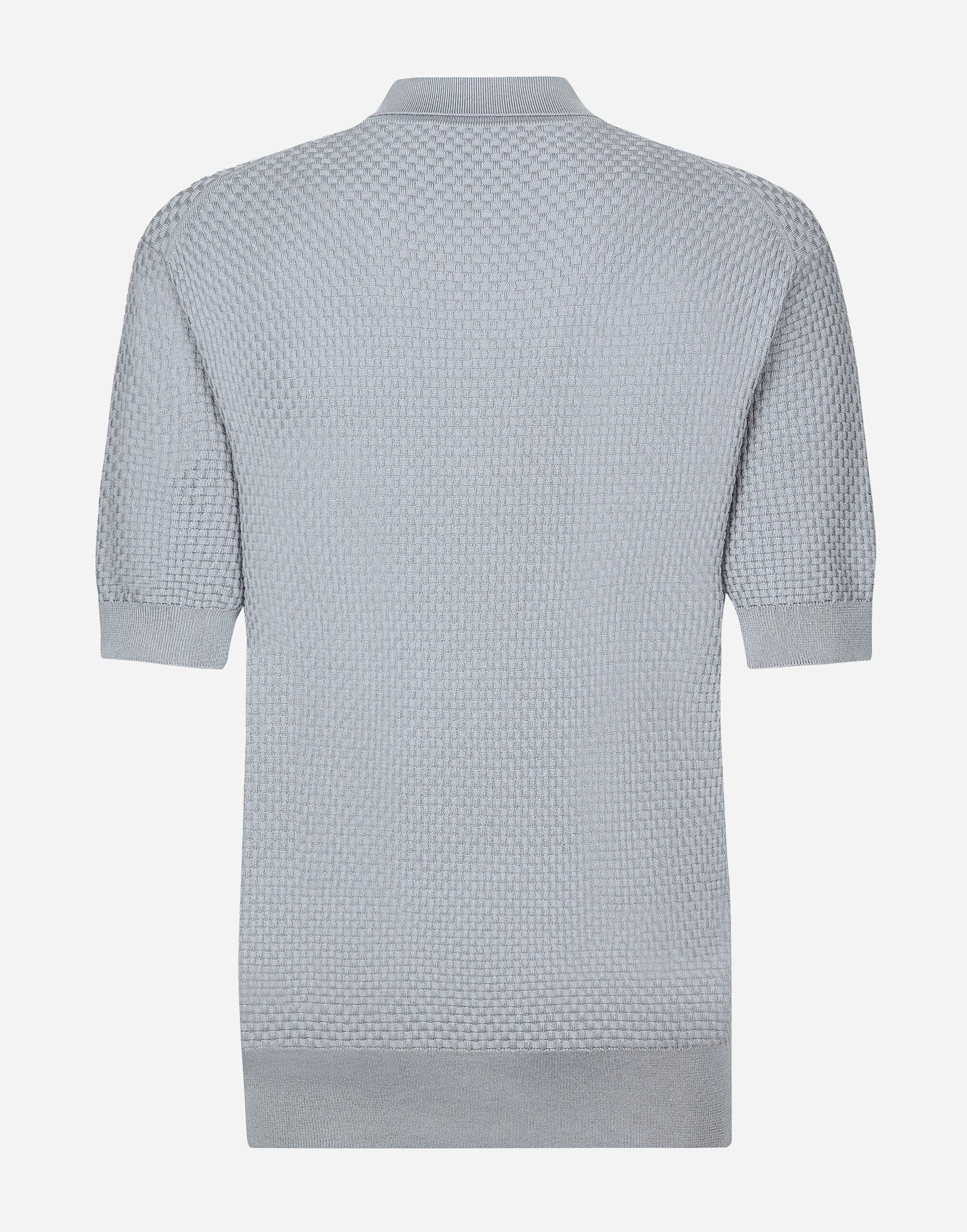 Stretch cotton polo-shirt with DG hardware in Azure for Men