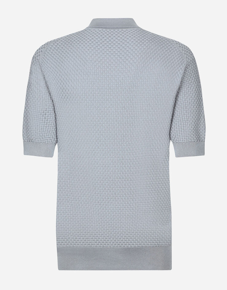 Dolce & Gabbana Stretch cotton polo-shirt with DG hardware Dolce & Gabbana Stretch cotton polo-shirt with DG hardware Azure GXM72TJGMGC